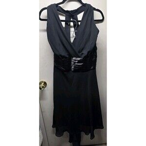 Scarlett Cocktail Party Prom Dress Sleeveless Shear Black Women's Plus 22W